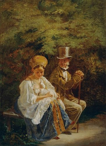 Peinture pour la Décoration de la Chambre à Coucher : Toile Art Sorcière Mihaly Von Zichy