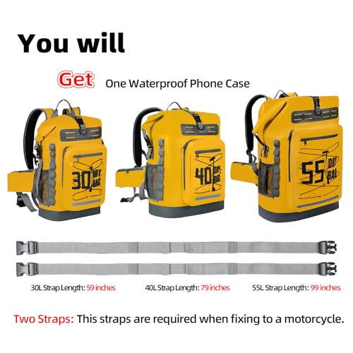 Image of MORXPLOR Dry Bag Waterproof,5L /10L /20L /30L /40L /55L Roll Top Dry Bag Backpack with WaterProof Phone Case for Swim,Kayak