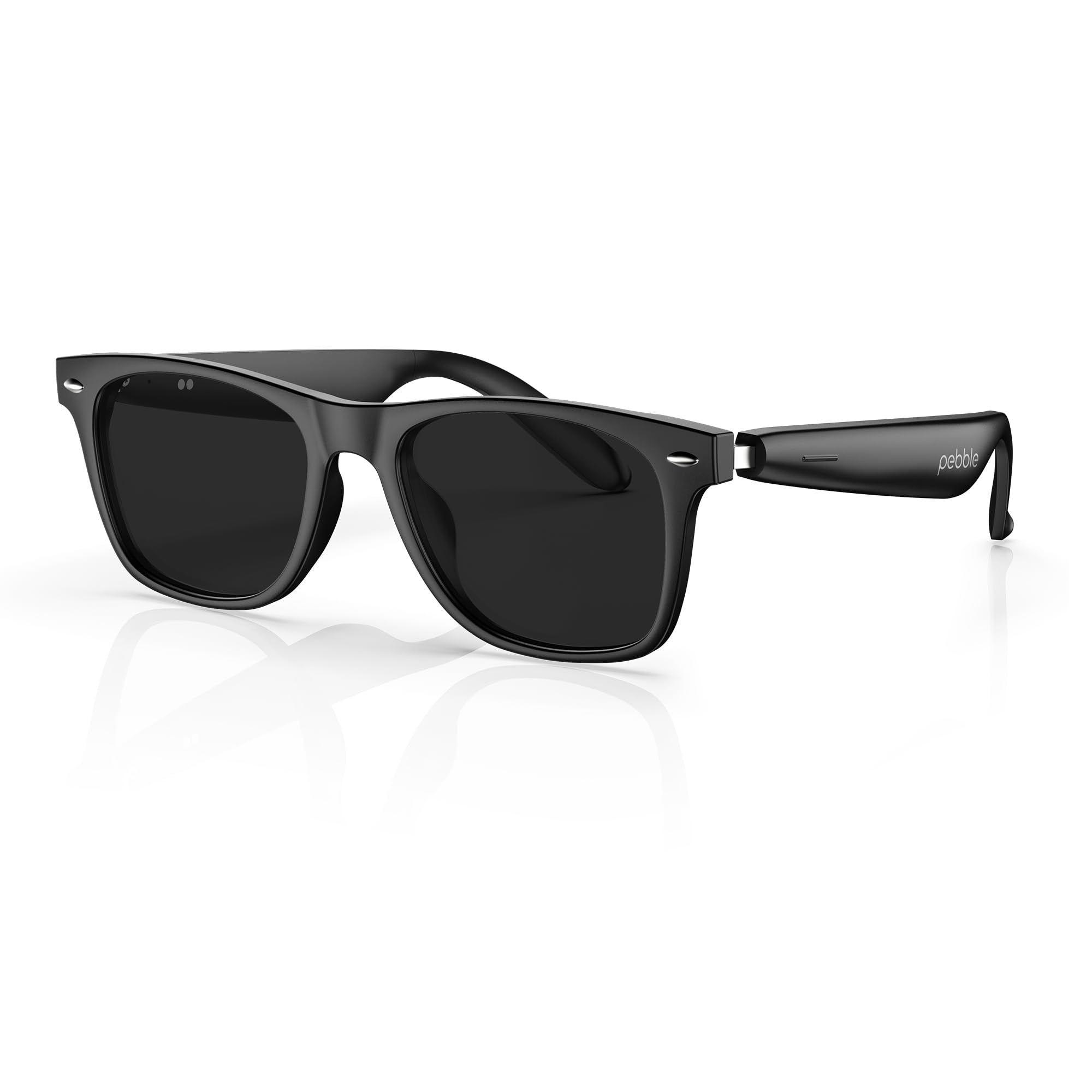 Pebble Onyx Smart Glasses 5.4 with Dual Speakers, BT Calling, Voice Assistant & 10-Hour Battery | Premium Metal Hinge Design (Tinted Black)-image-6