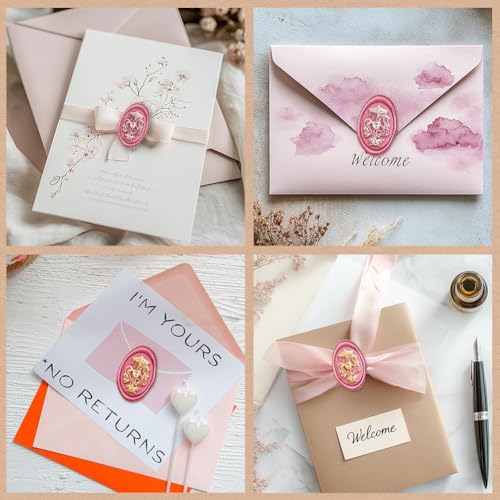 Hobbspring Karussell WachsSiegel Stempel Austauschbare Umschläge DIY Siegel Stempel Verträumter Wirbel Ovaler Messingkopf Holzgriff Zur Verzierung Geburtstagsparty Einladungskarte Zurück zur Schule