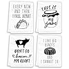 Miracu Funny Kitchen Towels Decorative Set of 4 – Flour Sack Dish Towels for Women, Fun Hand Towel, Tea Towels for…