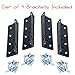 Set of 4 - No Mortise Bed Frame Brackets - Connects Headboard & Footboard to Side Rails - Screws & Instructions Included