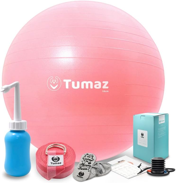 Tumaz Bola de nacimiento  Bola de parto para embarazo y trabajo de parto  Incluye bola de parto, botella de peri, correa de yoga, calcetines