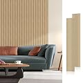 SMARTSTANDARD Wood Slat Acoustic Wall Panels 2 Pack 94"x23.6" White Oak, Noise Reducing and Sound Absorbing, Decorative Slat Panels for Home Studio Office Living Room