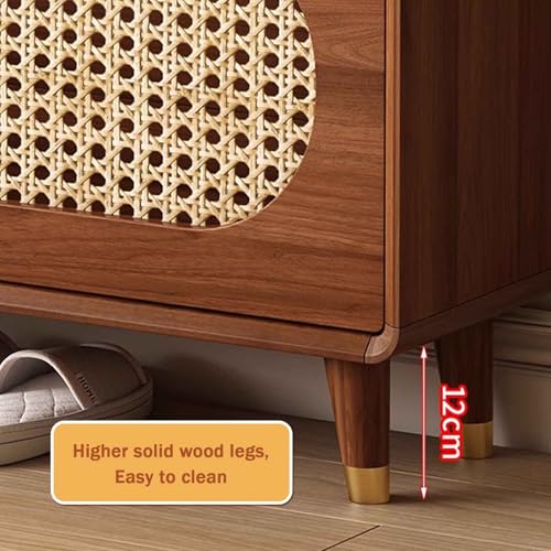 Meuble à chaussures rotin compact | Solution gain de place meuble étroit entrée