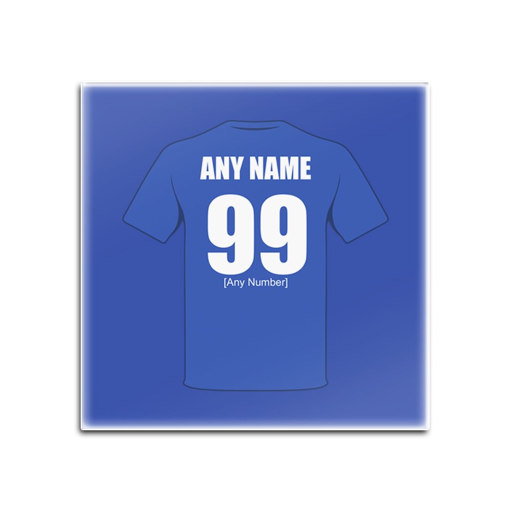 UNIGIFT Personalised Gift - Chelsea Glass Square Coasters (Football Club Design Theme, Colour Options) - Any Name/Message on Your Unique Mat Pad - The Blues Pensioners