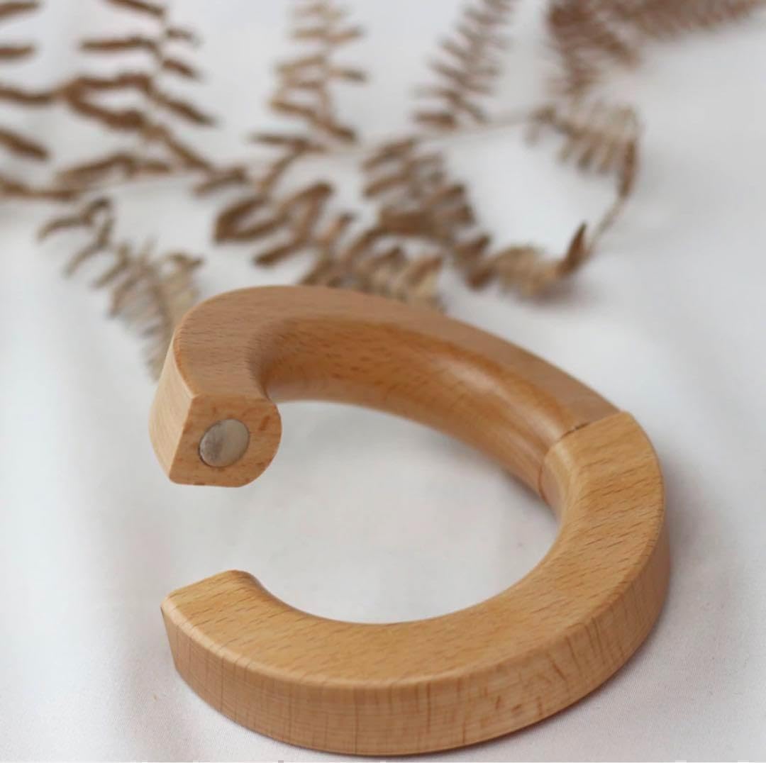 おしゃれウッドリングカーテンホルダー 2個 ナチュラル 北欧 インテリア