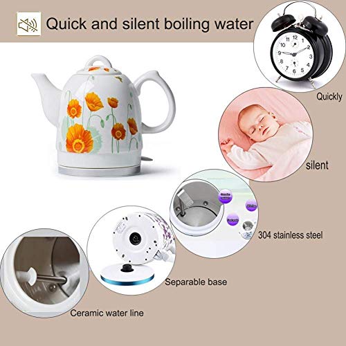 Bouilloire électrique portable sans fil 1,5L rapide pour thé et café