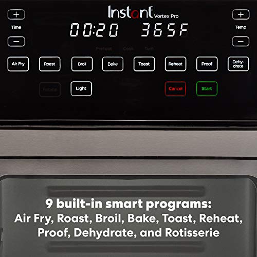 Instant Vortex Pro 10 Quart Air Fryer, Rotisserie and Convection Oven, Air Fry, Roast, Broil