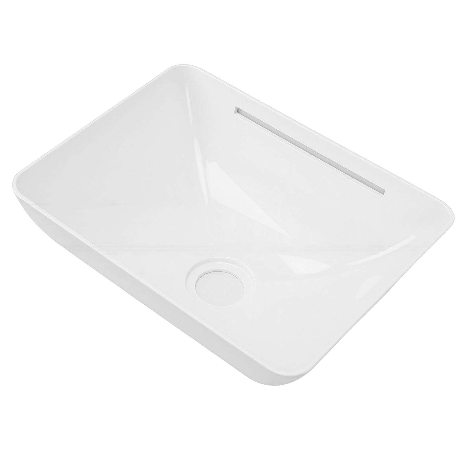 Akozon Lavabo in Acrilico per Veicoli Ricreativi, da Appoggio, con Scarico Incassato Pretagliato da 50 Mm, Ideale per Veicoli Ricreativi, Barche, Cucine e bagni.