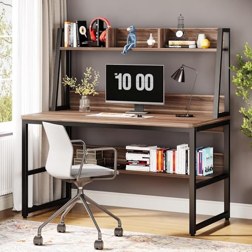 Image of Klaxon Engineered Wood Iron Study Table with Drawer, Multi-Usage Laptop Desk & Home Office (Printo-FD, DIY Installation) (Forest Dark - Black, TBS Tower Black)