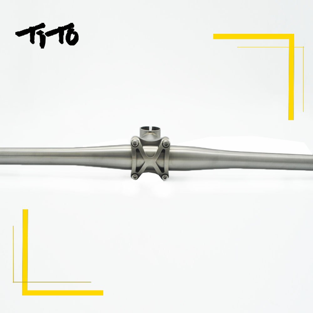 TiTo Titanium MTB Titan Fahrradlenker Flach 25,4/31,8 mm x 680/700/720/740 mm Fahrrad Lenker Mountain Road Bike Zubehö(680, 25,4)