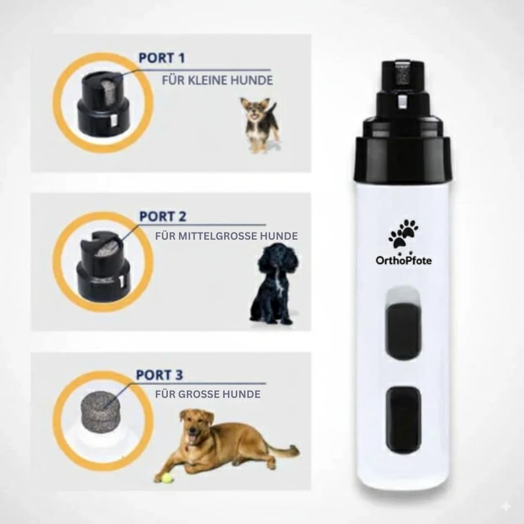 OrthoPfote OrthoTrimmer Elektrischer Krallenschleifer für Hunde - Haustier Nagelschleifer für kleine, mittlere und große Hunde und Katzen