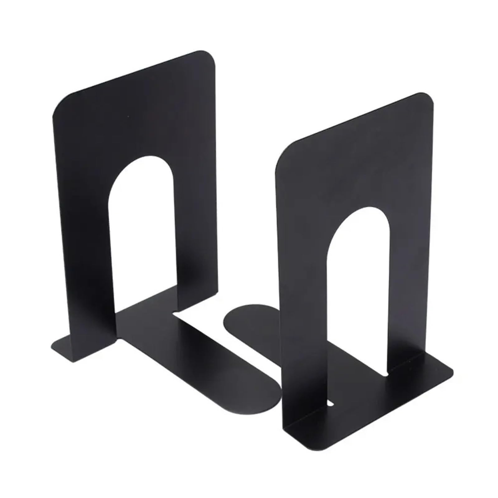 Desktop Bookends 4pcs Durable Metal Bookends L Shaped Non-slip Book Stoppers Supports Thickened Holders Home for Book Storage(Black)