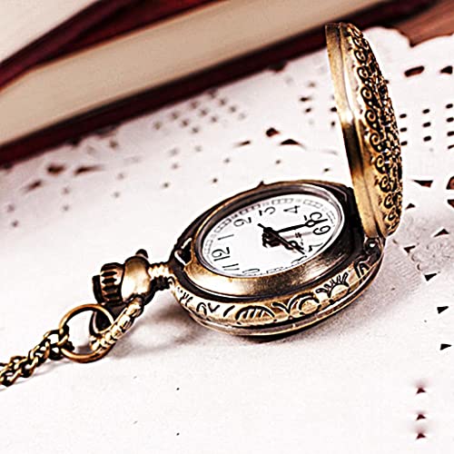 Reloj colgante Gousset Flower mini con cadena de collar vintage 5
