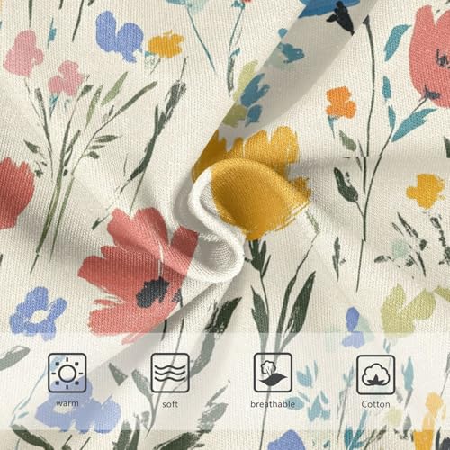 Wusikd Colorful Wildflowers Girls' Underwear Cotton Girls Briefs Soft Toddler Underwear 2T3