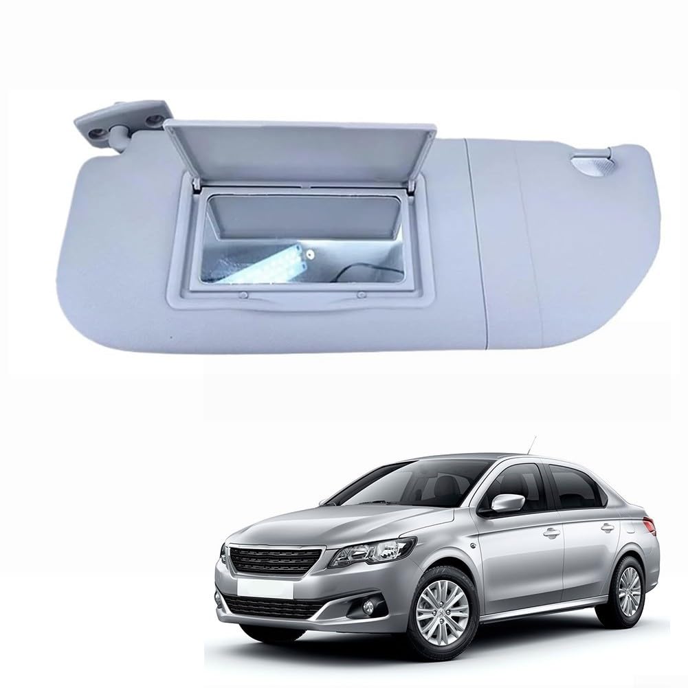 Conjunto de visera solar para lado izquierdo del conductor para 301 para C3 modelo 98038433DS, pieza de repuesto interior del coche con espejo transparente e instalación segura