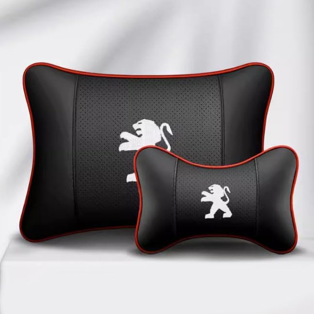 XLUMIOCar Seat Headrest Neck Pillow Lumbar Pillow Lumbar Support for Peugeot 308 408 508 2008 3008 4008, Soft and Breathable, Comfortable and Decompressing