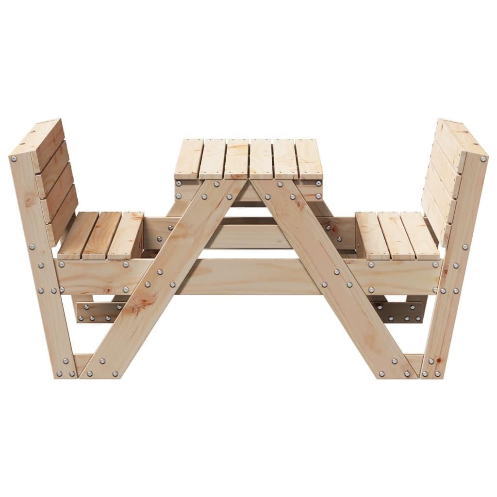 Item-Tavolo da picnic per bambini 88x122x58 cm legno massello di pino, tavoli da esterno all'aperto