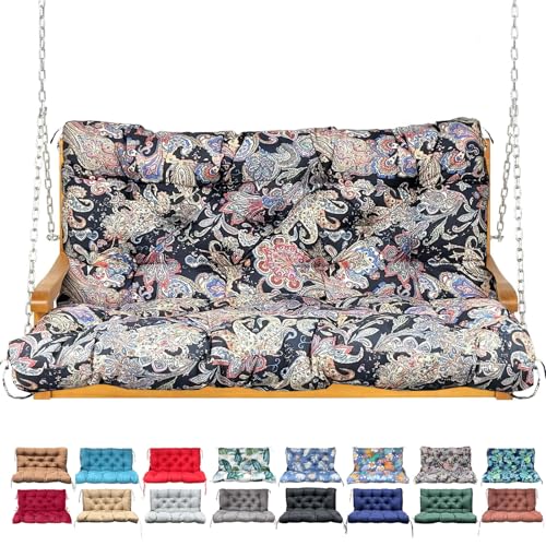 Porch Swing Cushion with Backrest,Waterproof Bench Cushion for Outdoor Furniture,2-3