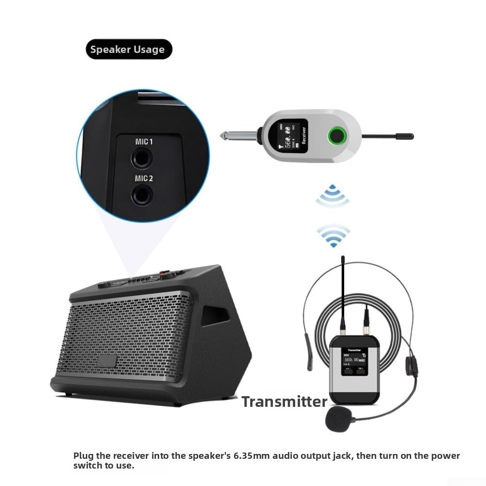 Kabelloses Mikrofon, UHF-Headset-Lavalier-Pairing für Reverb