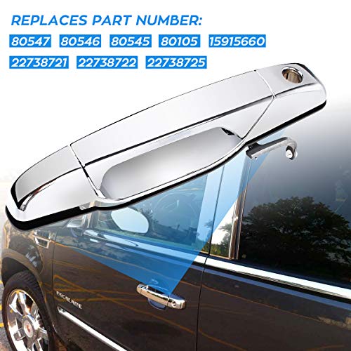 Faersi 4Pcs Outside Exterior Door Handle Front Rear Driver & Passenger Side Replacements For Cadillac Escalade Chevy Silverado Gmc Sierra Yukon Pickup Truck Suv 2007 2008 2009 2010 2011 2012 2013 #TOP5