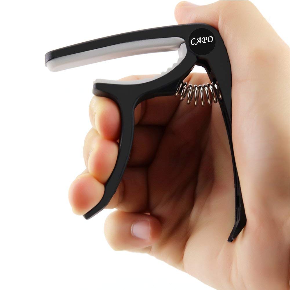 Naad NS-52 Metal Capo Black Guitar Capo For Ukulele Electric, Acoustic, 6 String and Classical Guitar with Bridge Pin Remover