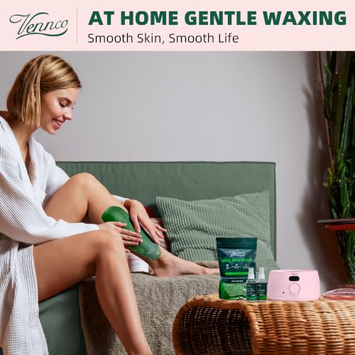 Image of VENNCO Digital Waxing Kit for Women - Pink Wax Warmer for Hair Removal Kit | with 4 Packs Hard Wax Beads & Silicone Wax Pot - Hard Wax Kit for Face, Bikini, Brazilian, Legs & Underarms, Full Body