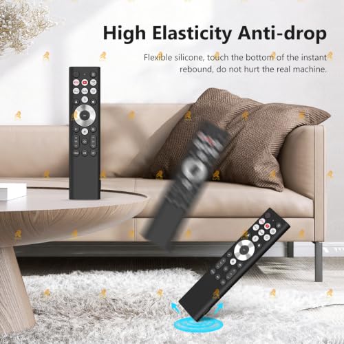 Image of RAYA Silicone Cover Compatible with 2026 Hisense TV Remote E7Q Pro / E7S Pro / U6N Pro Model TV Remote Protection Case (Black)