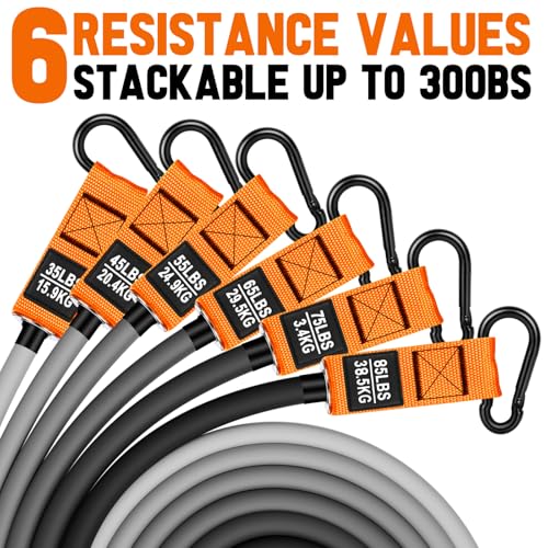 Image of Heavy Resistance Bands for Working Out, 300lbs /360lb /420lb Exercise Bands Workout Bands with Handles, Door Anchor, Ankle Straps, Home Gym Workout Equipment for Men Fitness Strength Training Stretching