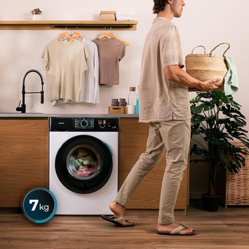 Cecotec Lavadora 7Kg Carga Frontal Bolero DressCode 7110 Inverter A. 1200RPM, 11 Programas, Clase A-10%, Motor Inverter Plus, Steam Max, Drum Clean, Programa Rápido 15', Delay Start y KidLock, Blanco - Imagen 3