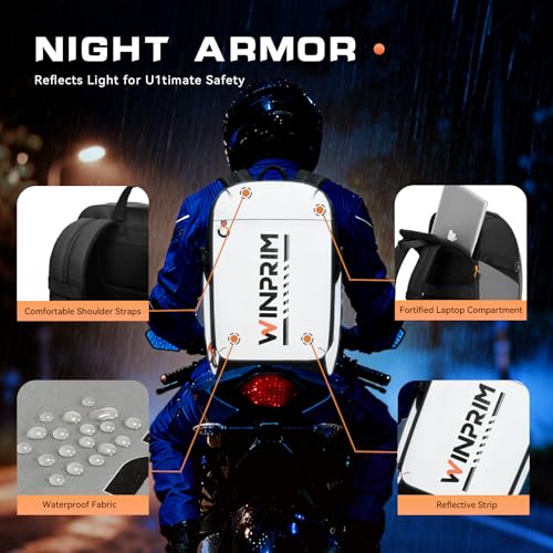 Reflective Motorcycle Helmet Backpack 40L