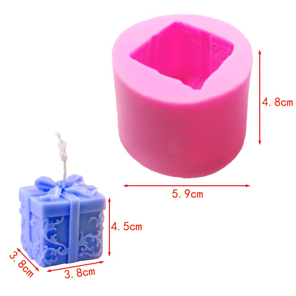 Dtoterul Moule à Bougie En Silicone 2 Pièces DIY Bougies Moule Moule à Savon Moules Pour Bougies Moule à Bougie Bricolage Moule Boite Bougie Pour Décoration De Gâteau Mariage