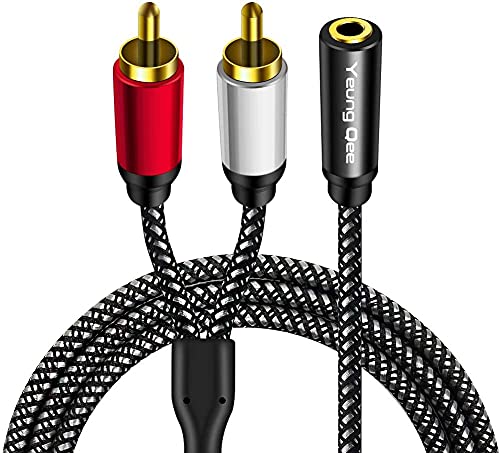 Cable adaptador de audio 3,5 mm hembra a 2RCA para conectar la tableta a altavoces lejanos 2