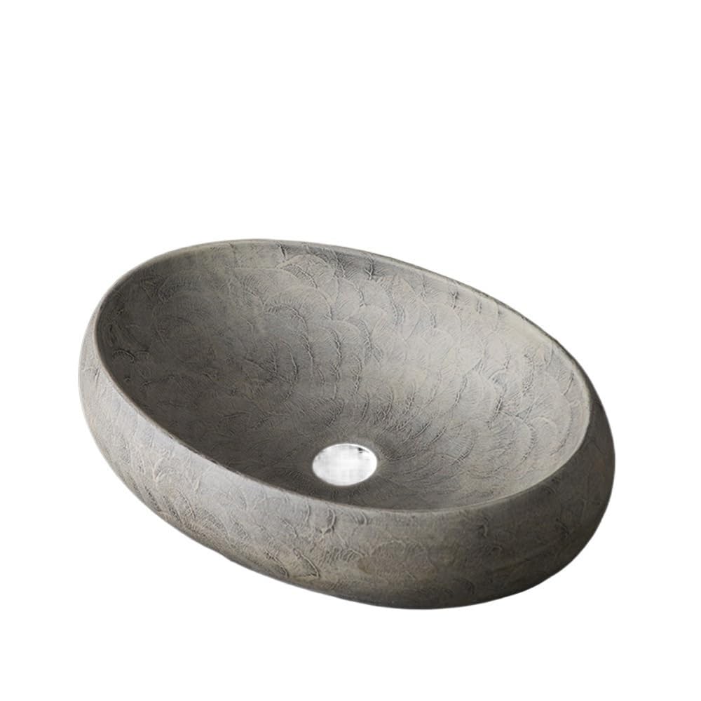 TIANQIHAO Vessel Sink Countertop Basin Outdoor Balcony Indoor Washbasin Household Retro Sink,