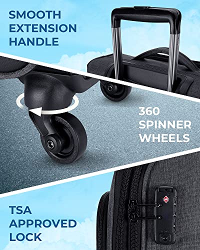 Bagsmart 2 Piece Luggage Sets, Expandable 20 Inch Carry On Luggage Airline Approved, Lightweight Carry On Suitcase With Spinner Wheels, Family Travel Suitcase Set With Duffle Bag #TOP3