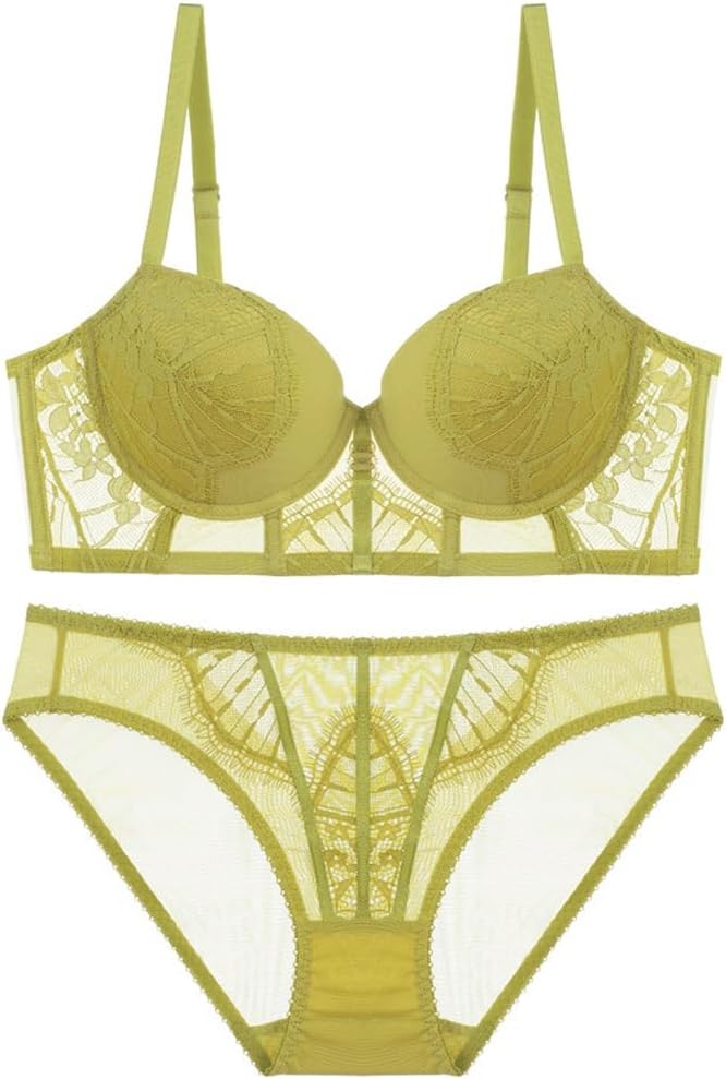 Women's lace underwear Small chest big push-up bra Adjustable anti-sag underwear set bra
