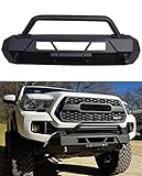 Autoholic Front Bumper Fit for 2016-2022 2023 Tacoma Black with Winch Plate & LED Light Bar Mounts & D Ring Mounts & License Plate