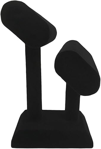 Miniatura 5 de DBM IMPORTS Tenedor ovalado doble de la pulsera de la exhibición de la joyería de la barra en T 8" L x 7" H accesorio al por menor del terciopelo