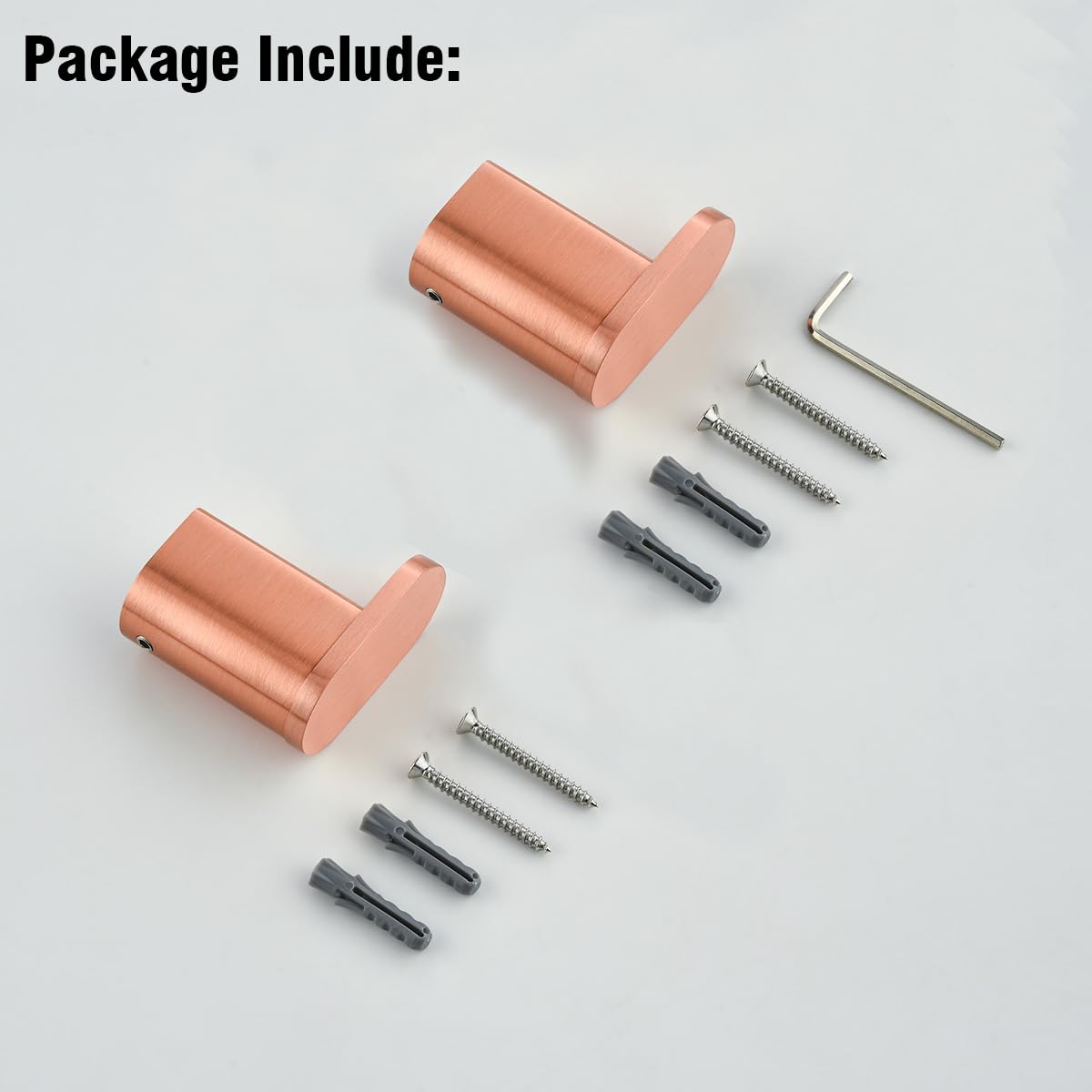 RANDOM Ganchos para toallas de baño, color rojo, de cobre envejecido, ganchos de ducha de montaje en pared, gancho de pared resistente, gancho de pared de acero inoxidable, soporte para toallas, 2
