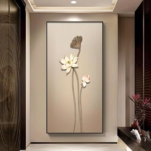 LMAIWANG Cuadro decorativo de loto de estilo