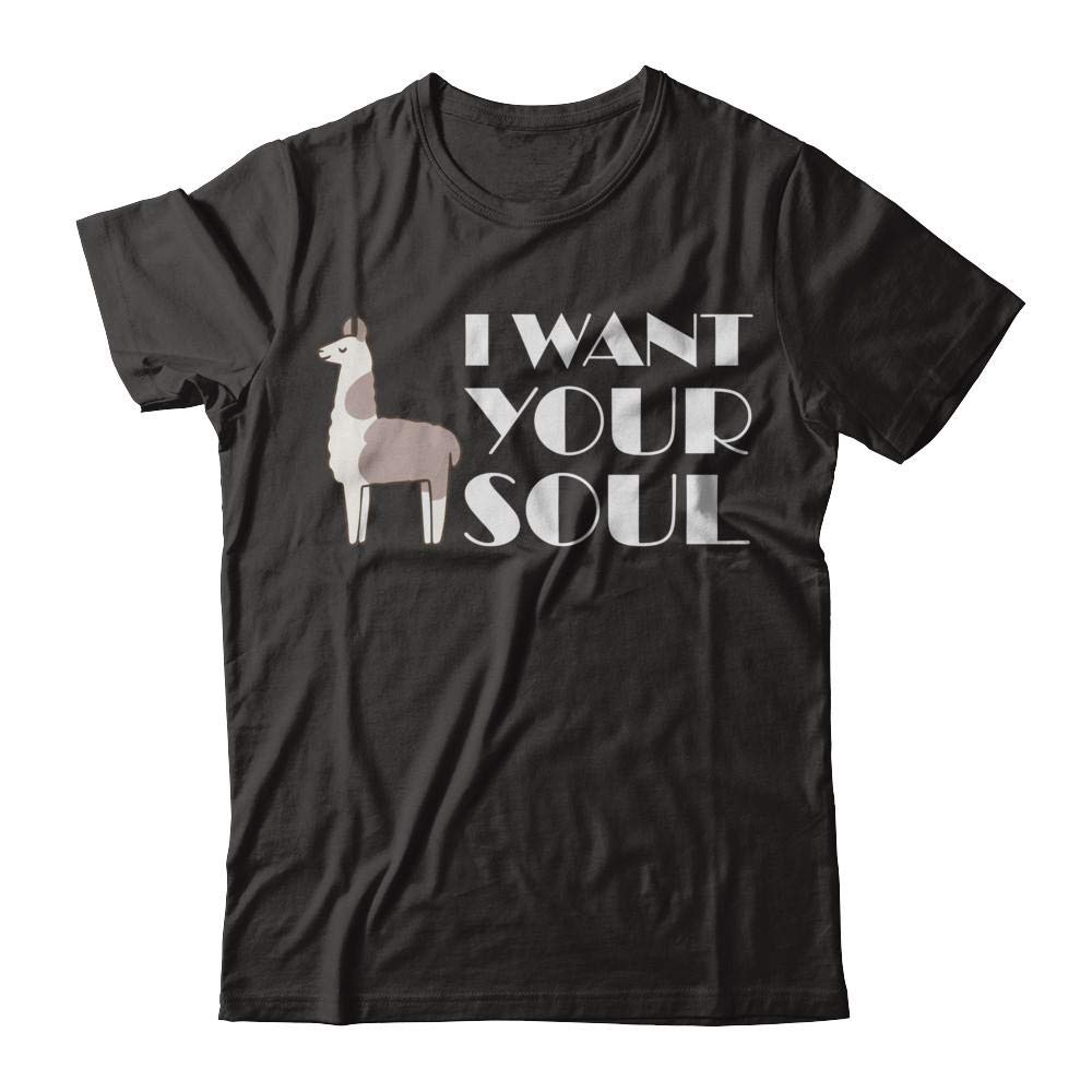 TeeAbelia I Want Your Soul Llama Pet Shirt for Llama Lovers