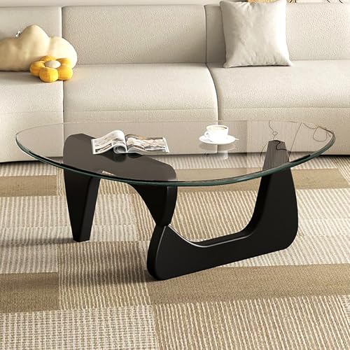 Mid Century Modern Glass Coffee Table for Living Room, Small Coffee Tables, Suitable for...