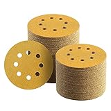 Keeimp 100 Pcs 5 Inch Sanding Discs Hook and Loop, 60 Grit Sandpaper for Woodworking or Automotive,...