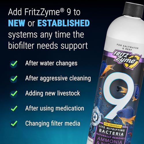 Image of Fritz Aquatics FritzZyme 9 Live Nitrifying Bacteria Naturally Removes Amonia & Nitrite for Saltwater Fish (16-Ounce)