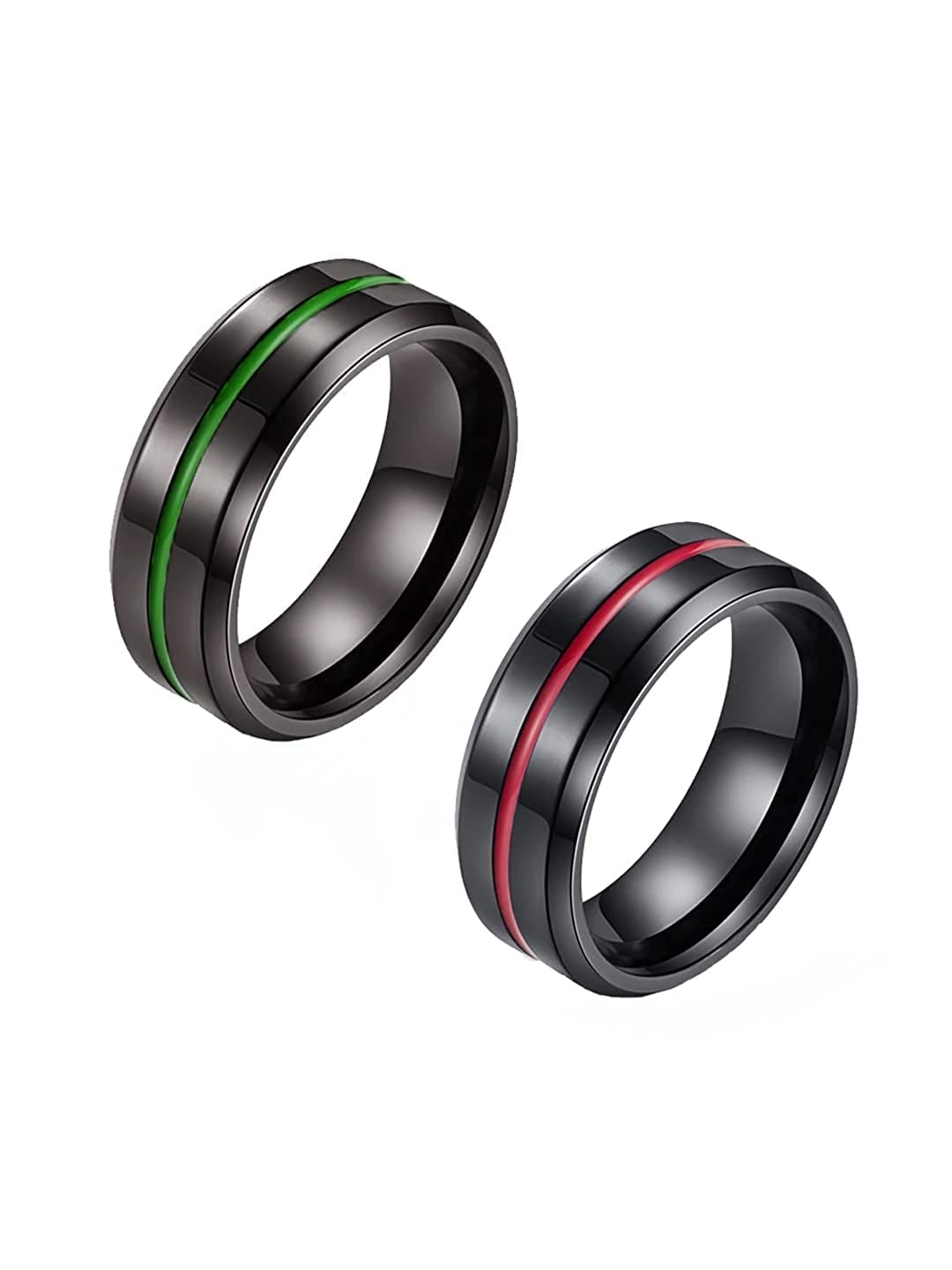 Yellow Chimes Rings for Men 2 Pcs Combo Rings Stainless Steel Rings Black Toned Grooved Center Band Rings for Men and Boys. (B09P3XPXJ7) Amazon Price History, Amazon Price Tracker