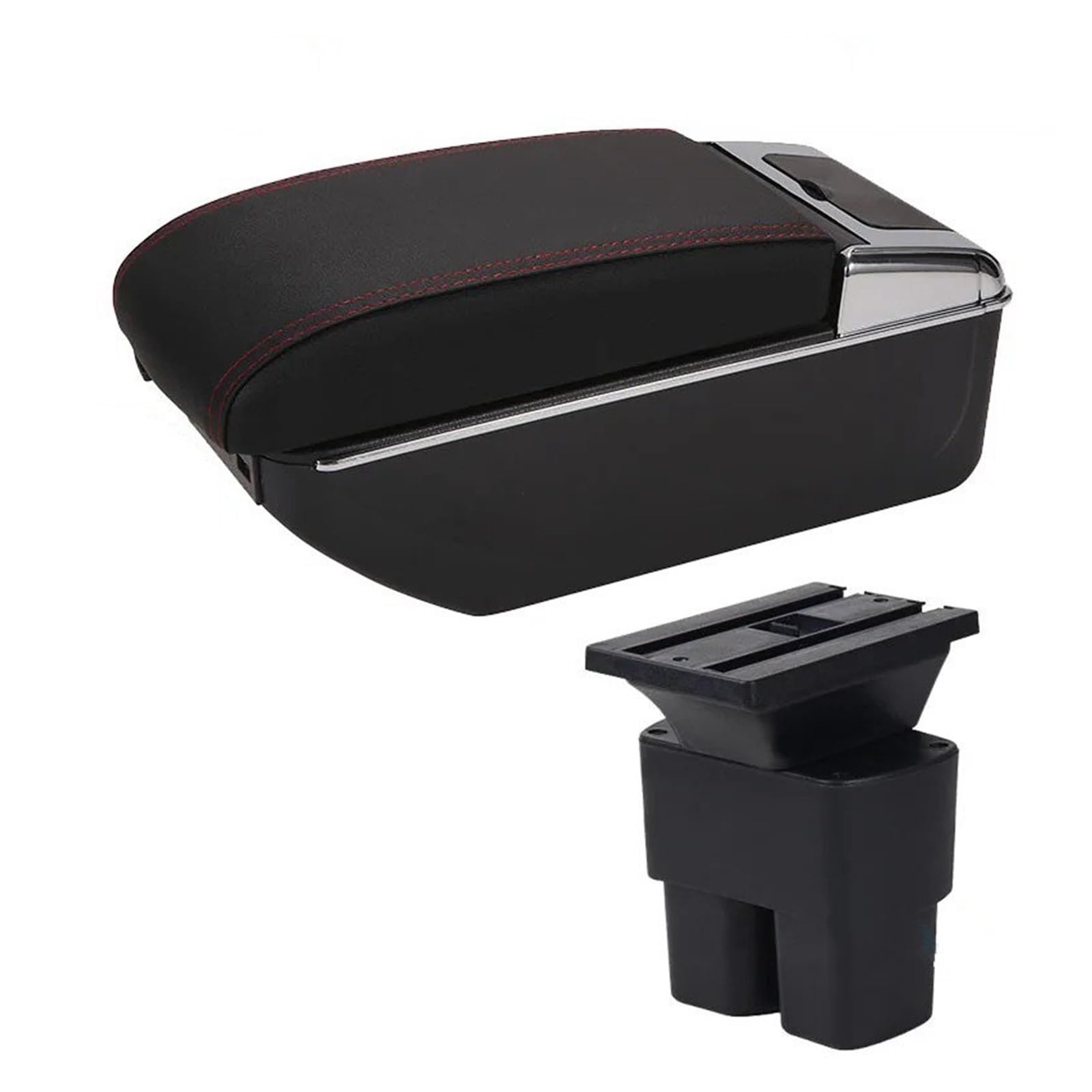 UMDJJU For Nissan For NV200 Armrest Box Retrofit Parts Interior Details Car Storage Accessories USB Car Centre Console Armrest Box(B1 Black red 7USB)
