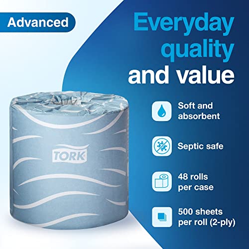 Tork Bath Tissue Roll Advanced, 500 sheets/roll, 48 rolls/case, TM6130S - image 3