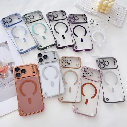 Coque sans cadre iPhone 16 Pro Max rigide transparente et compatible charge magnétique