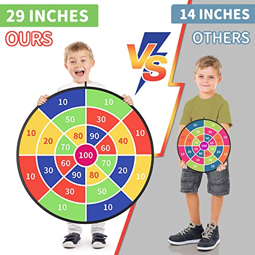Temi 29 Inch Large Dart Board For Kids, Boys Toys Dartboards With 20 Velcro Sticky Balls, Indoor & Outdoor Sport Fun Party Play Game Toys thumb #2